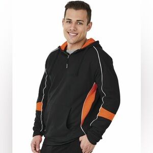 Charles River Apparel Black and Orange Men's Hoodie